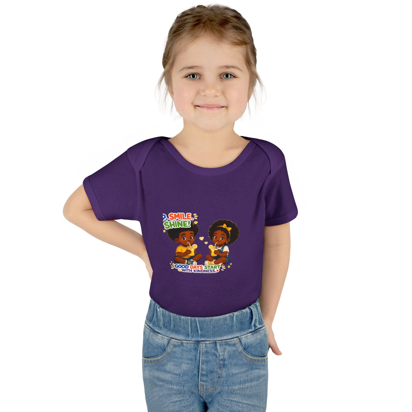 Infant Bodysuit — 'Smile Shine' Cute Baby Onesie with Positive Message