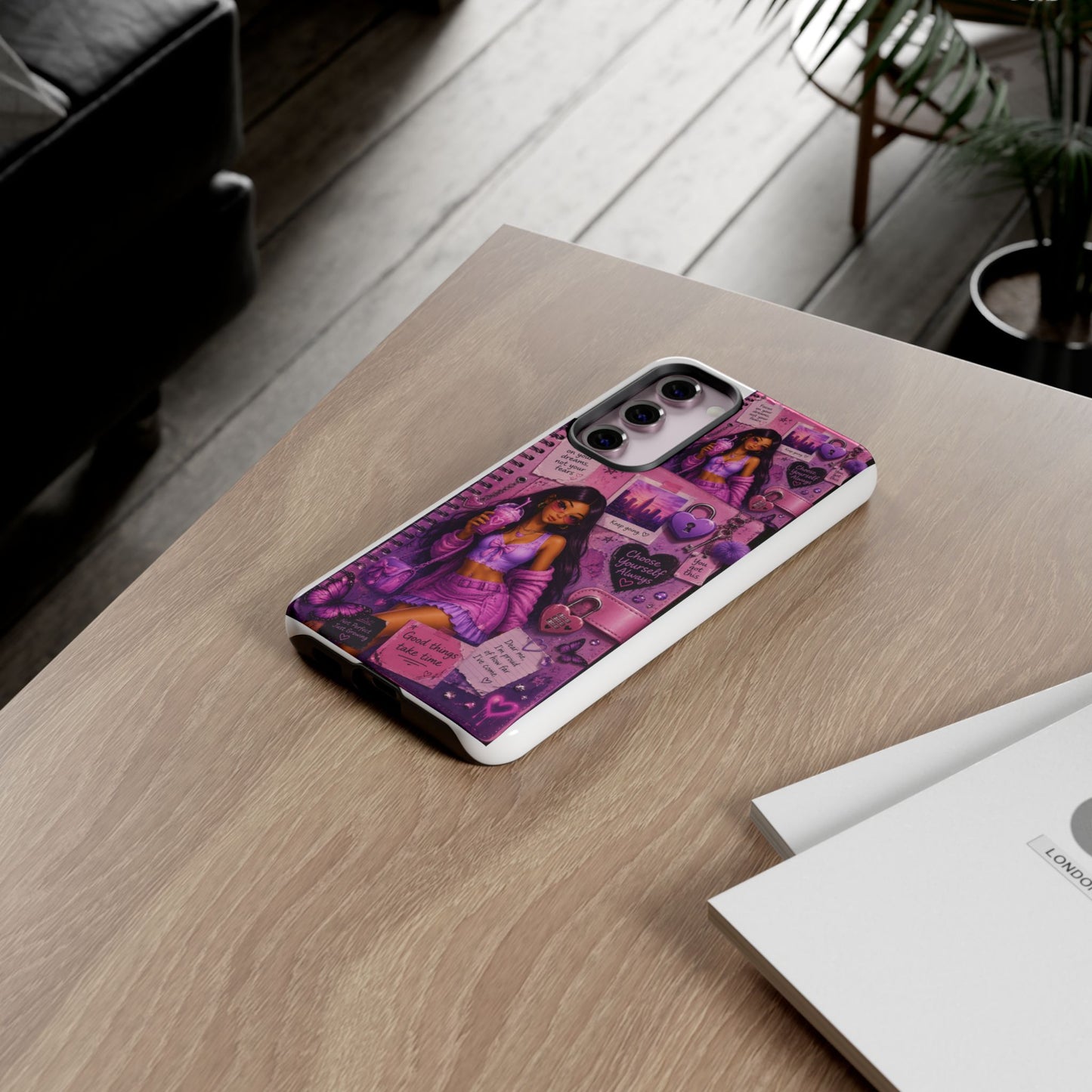 Purple Aesthetic Phone Case — Girl Collage 'Choose Yourself' Design