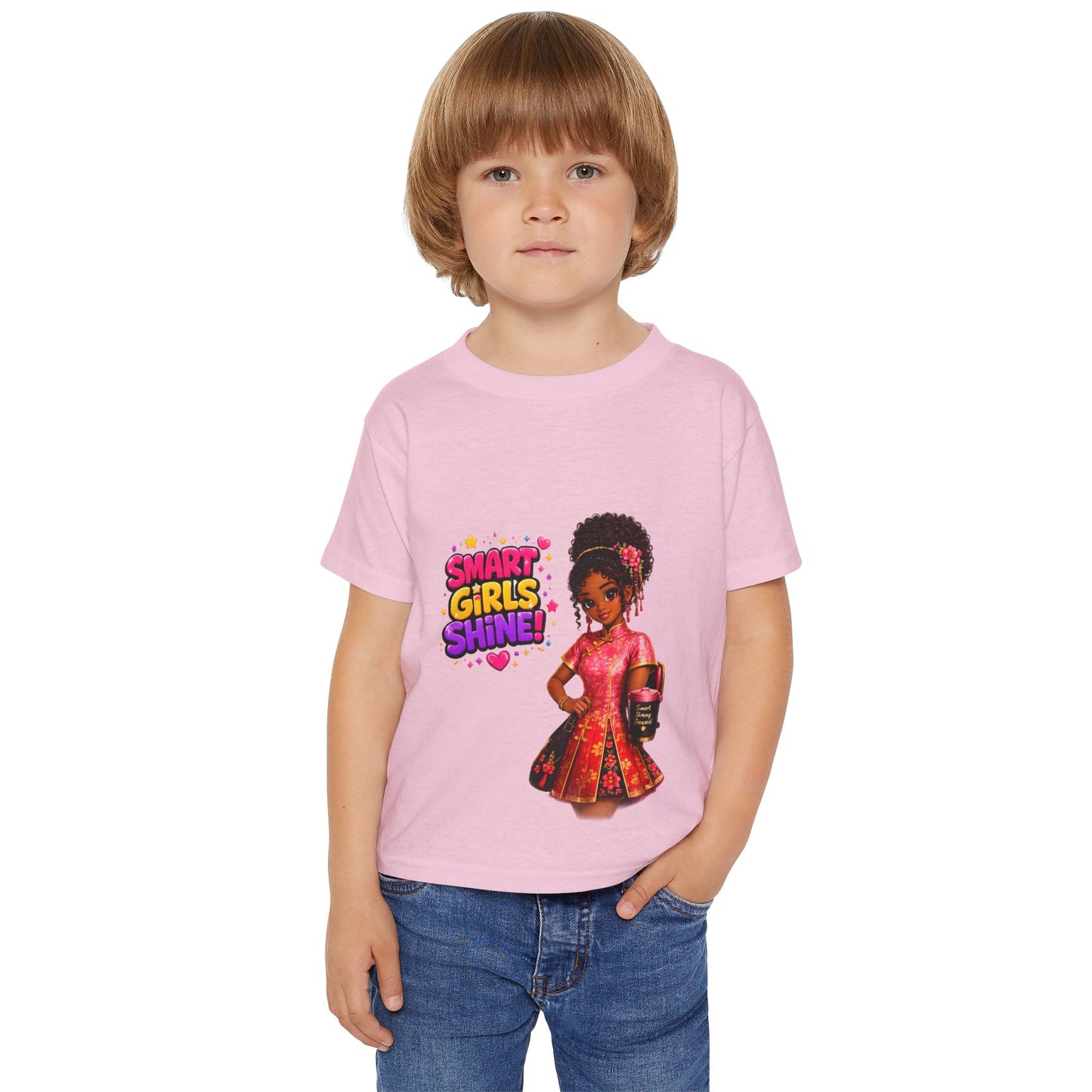 Toddler T-Shirt — "Smart Girls Shine" Empowerment Tee