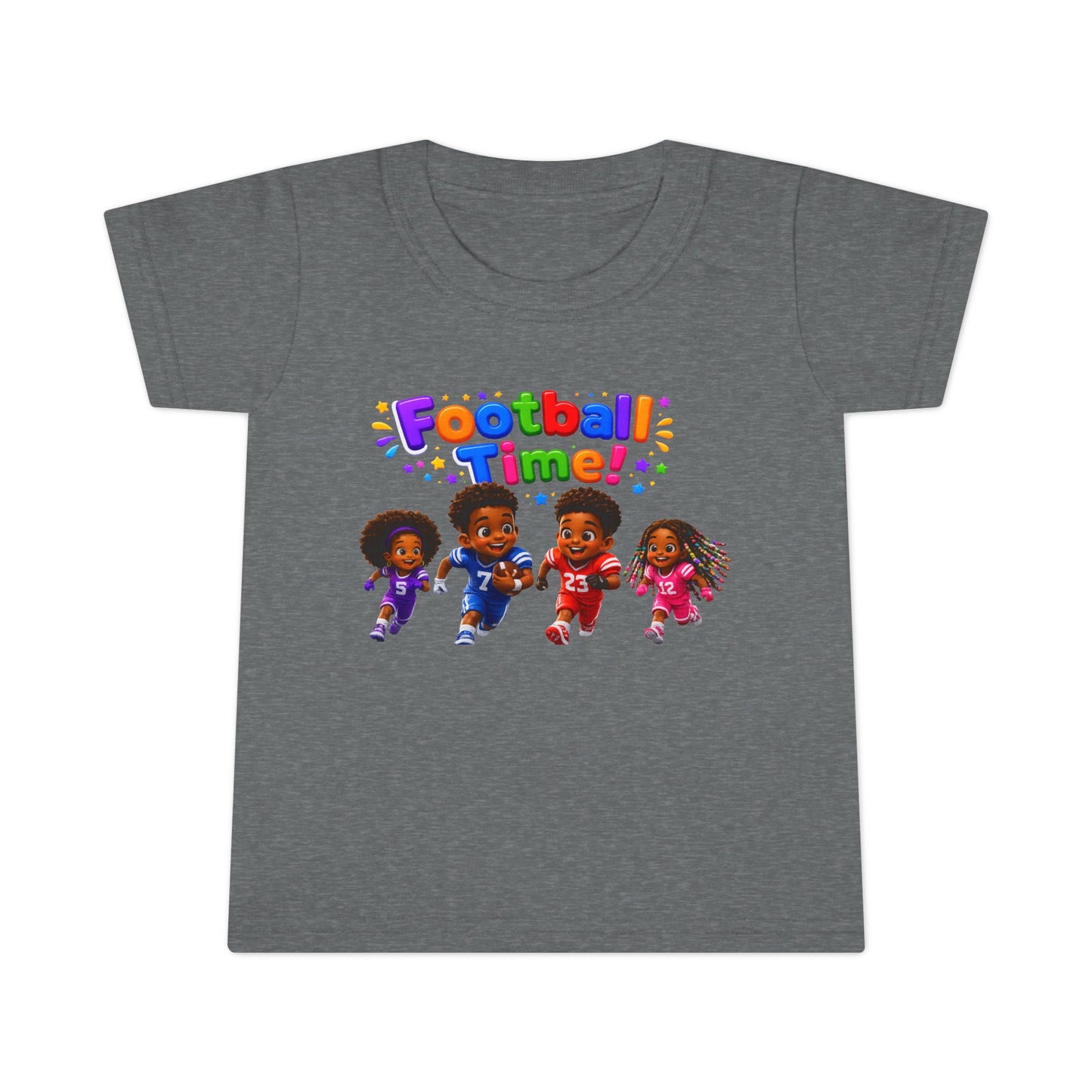 Toddler T-Shirt — "Football Time!" Cute Kids Football Players Graphic Tee