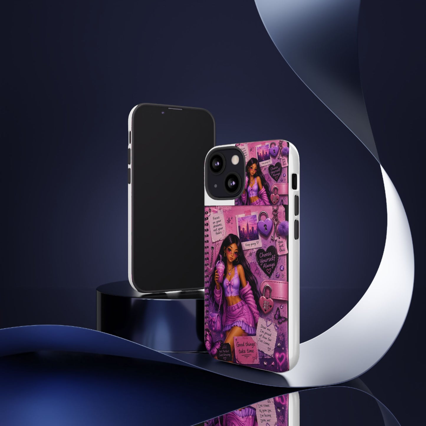 Purple Aesthetic Phone Case — Girl Collage 'Choose Yourself' Design