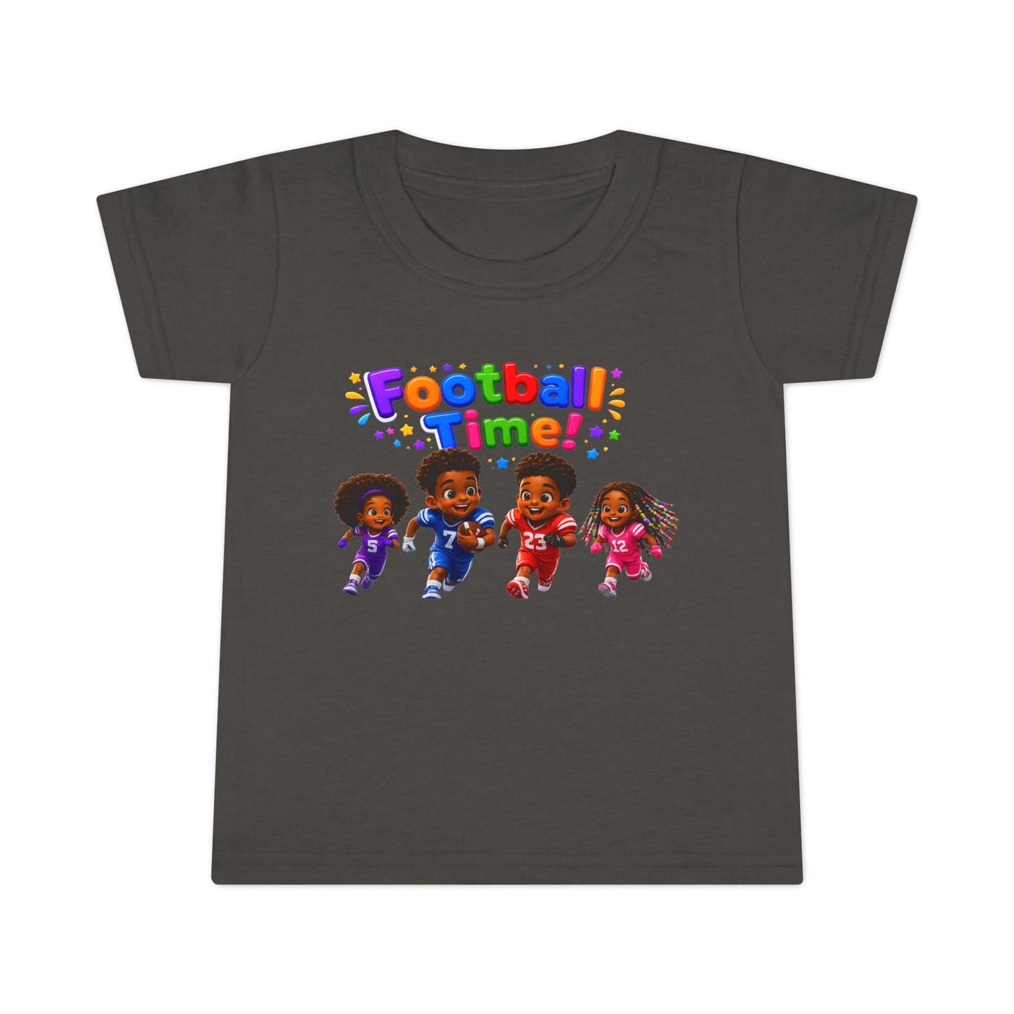 Toddler T-Shirt — "Football Time!" Cute Kids Football Players Graphic Tee
