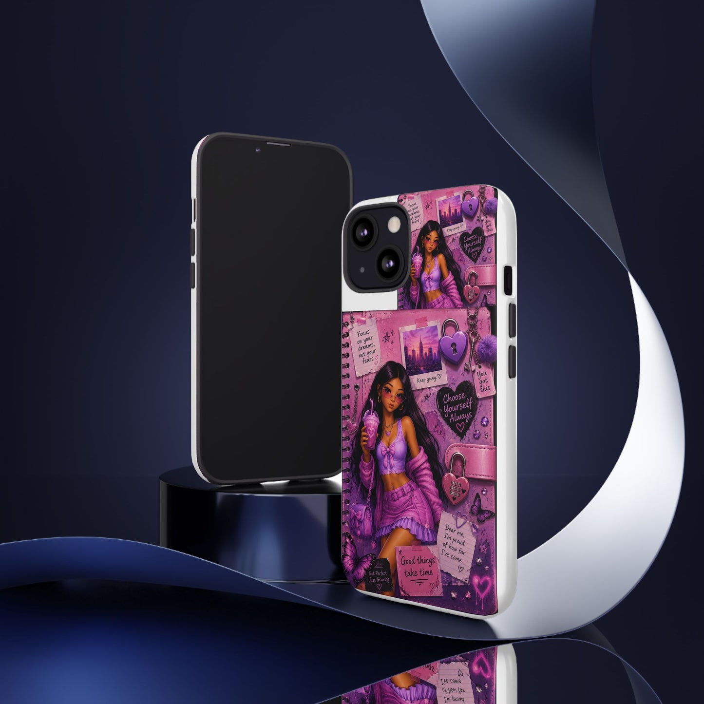 Purple Aesthetic Phone Case — Girl Collage 'Choose Yourself' Design