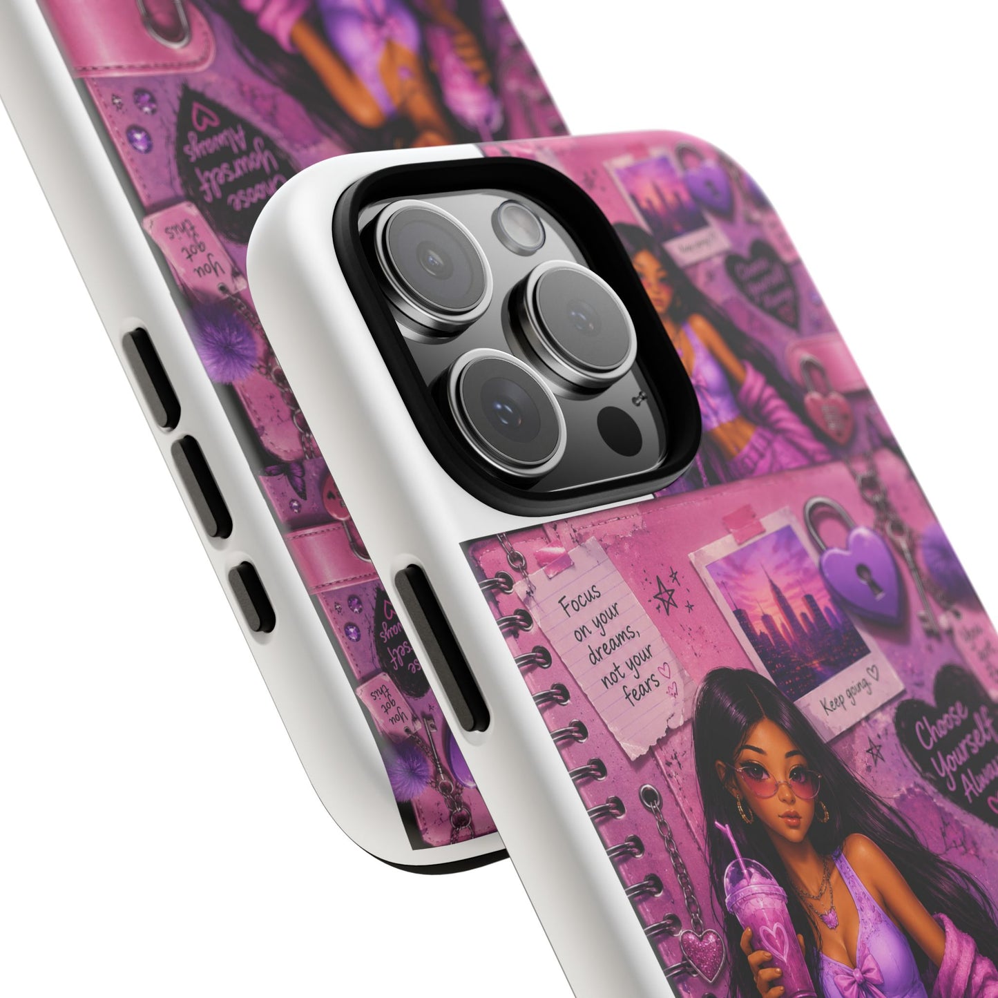 Purple Aesthetic Phone Case — Girl Collage 'Choose Yourself' Design