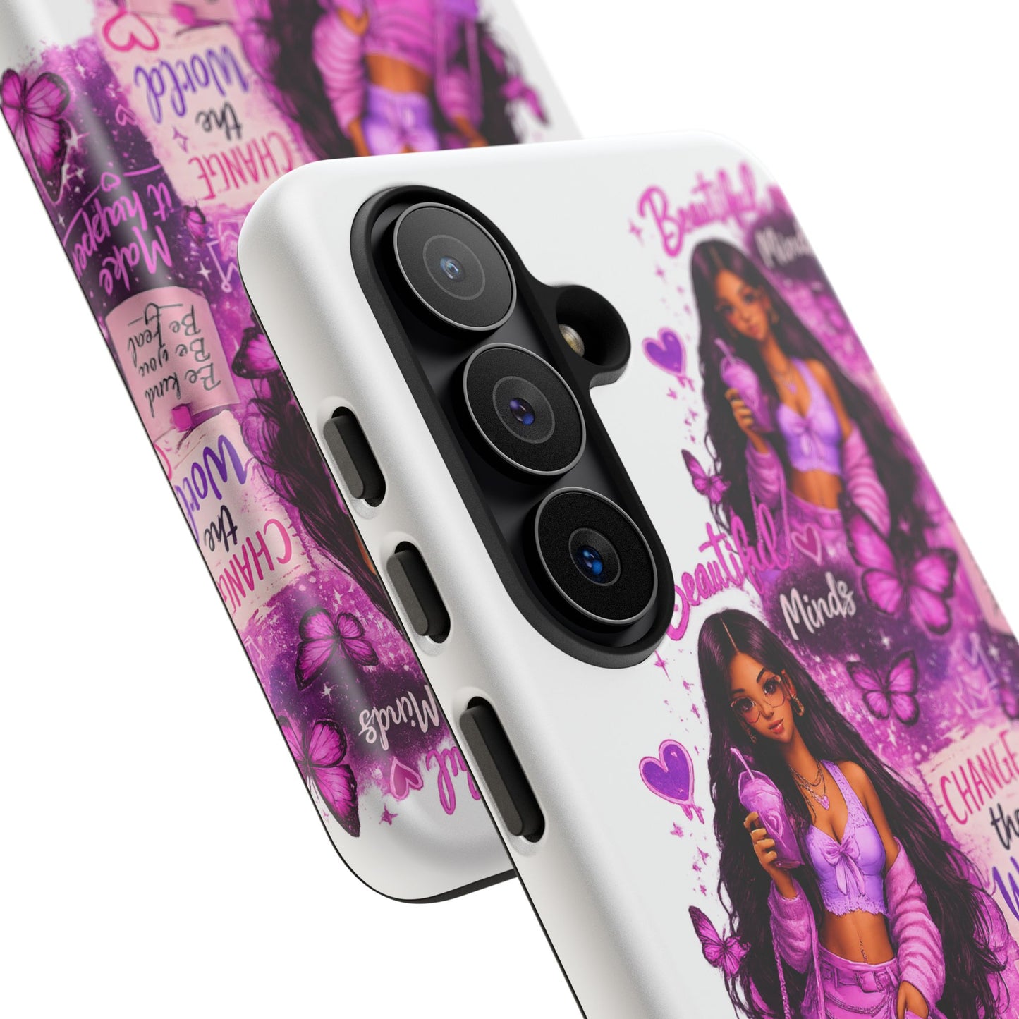 Empowered Girl Phone Case — Pink Butterfly ‘Change the World’ Design