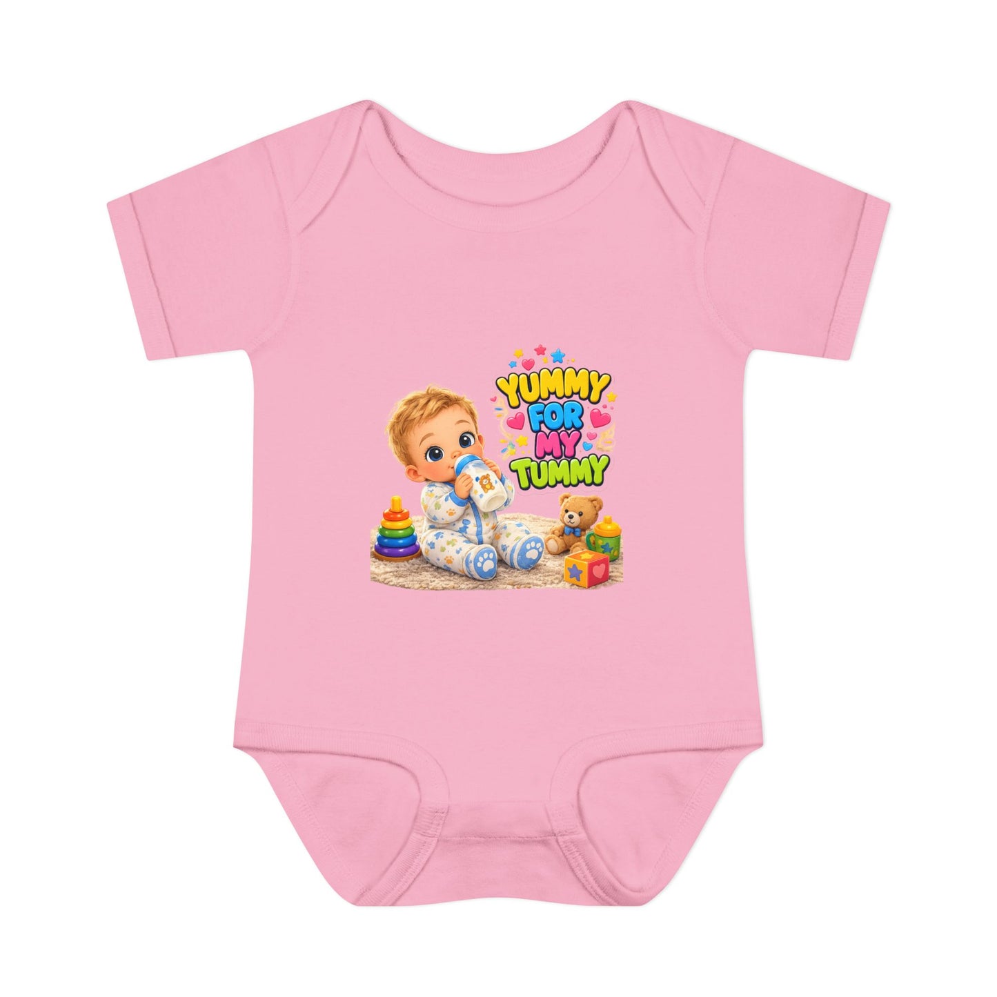 Yummy for My Tummy Baby Bodysuit — Cute Infant Feeding Onesie