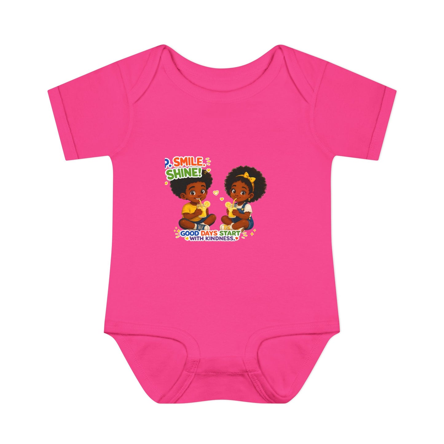 Infant Bodysuit — 'Smile Shine' Cute Baby Onesie with Positive Message