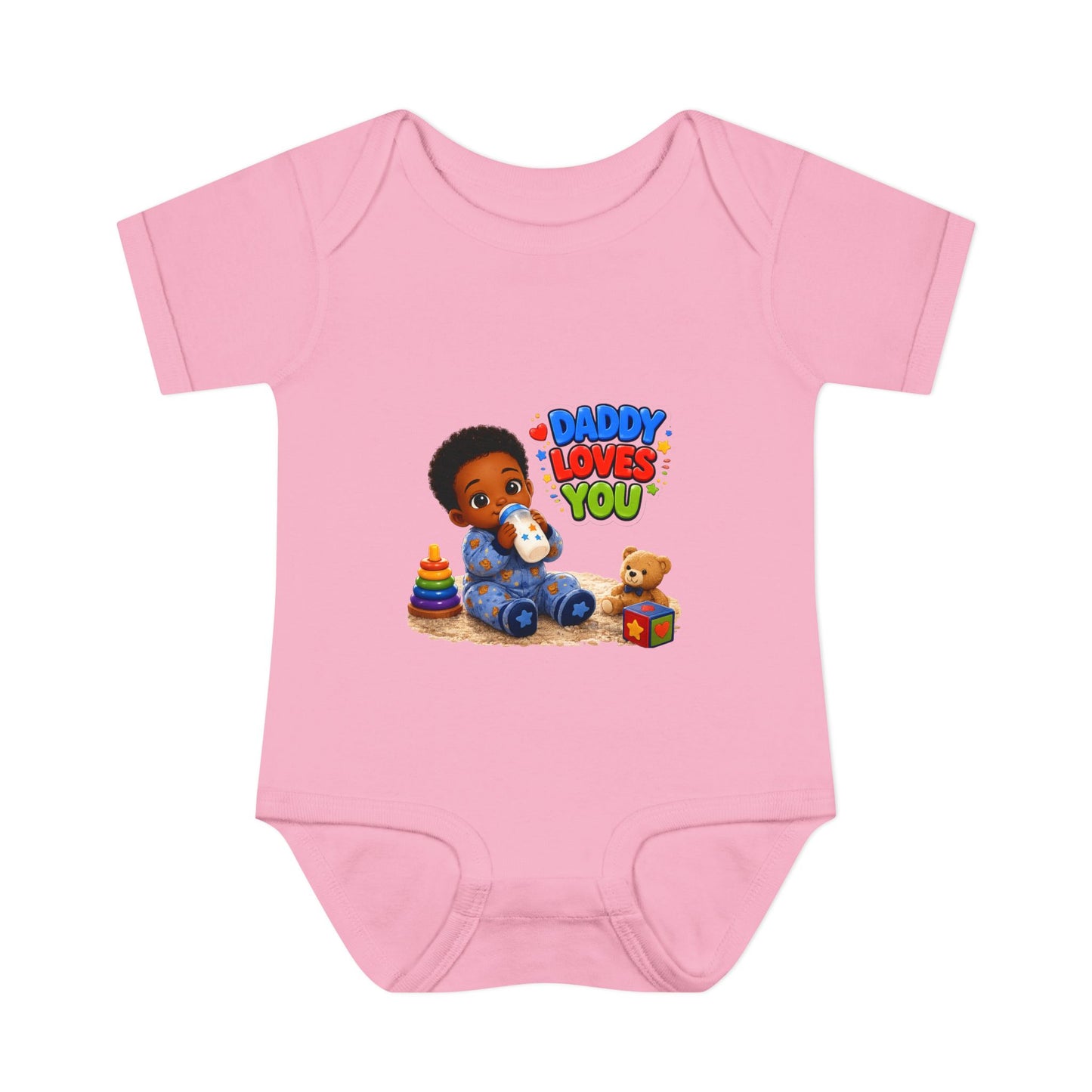 Daddy Loves You Infant Bodysuit — Cute Baby Boy Onesie with Toys Graphic