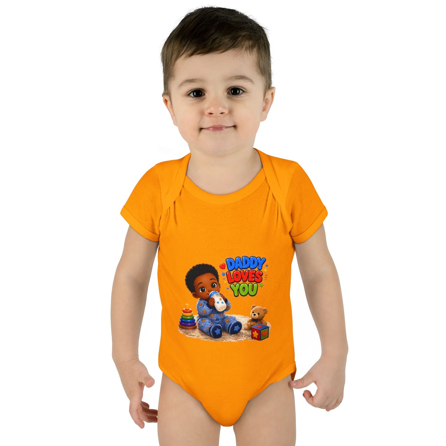 Daddy Loves You Infant Bodysuit — Cute Baby Boy Onesie with Toys Graphic