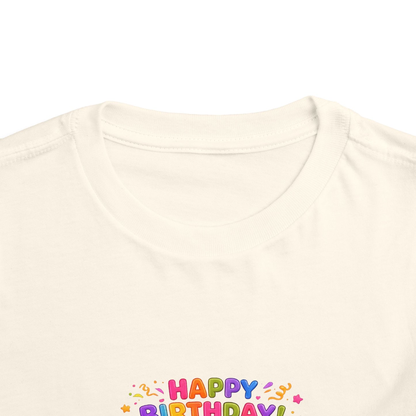 Happy 1st Birthday Toddler Tee — Cute Girl, Balloons & Cake