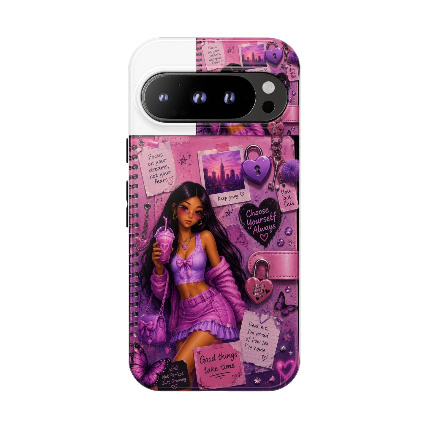 Purple Aesthetic Phone Case — Girl Collage 'Choose Yourself' Design