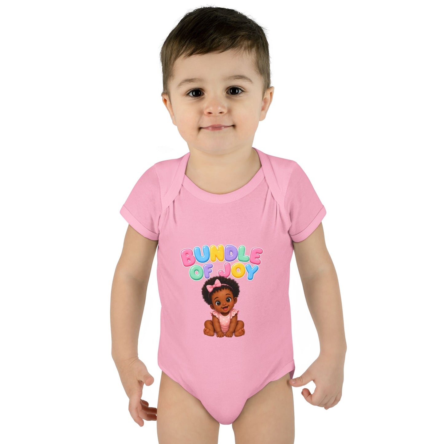 Baby Bodysuit - "Bundle of Joy" Cute African American Baby Graphic