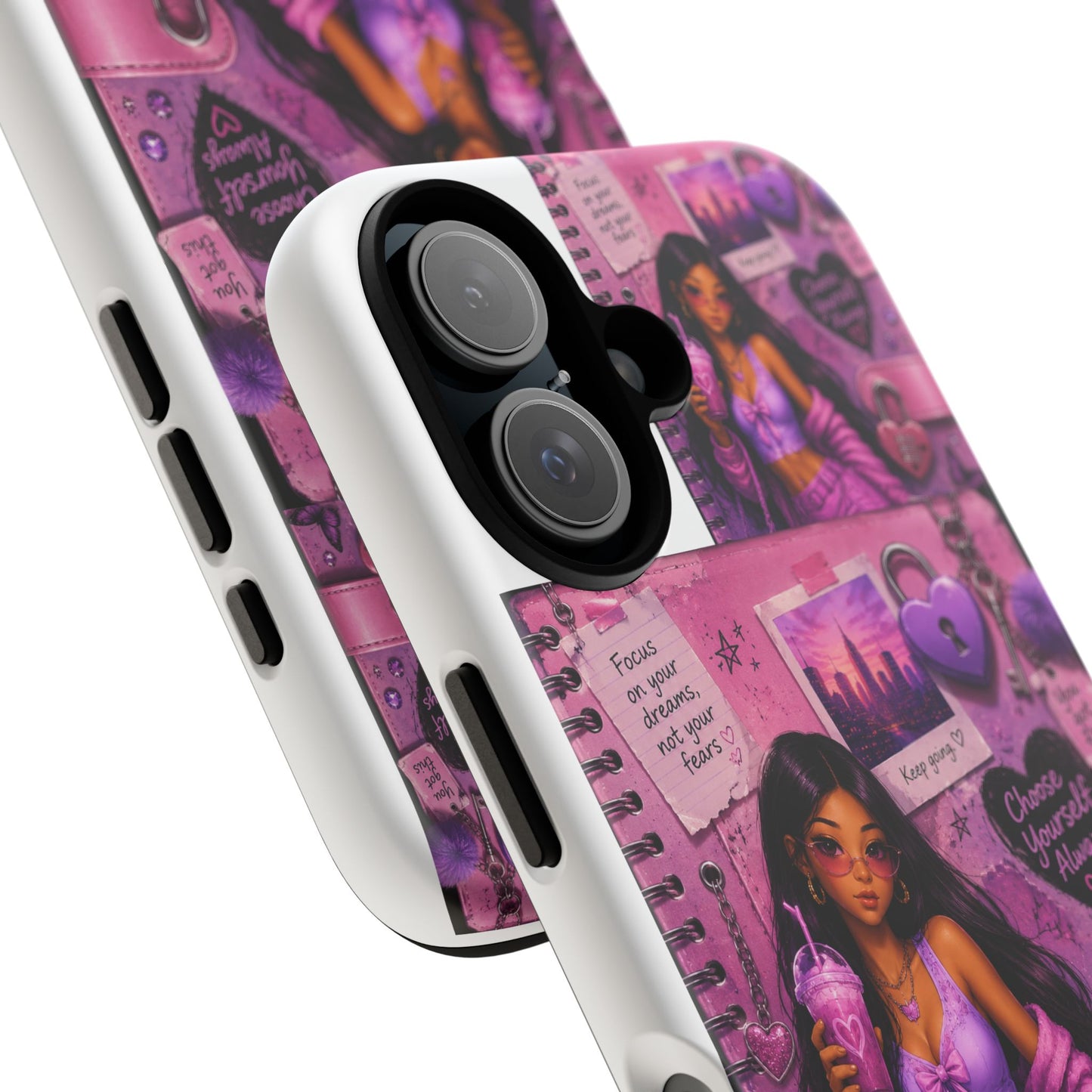 Purple Aesthetic Phone Case — Girl Collage 'Choose Yourself' Design