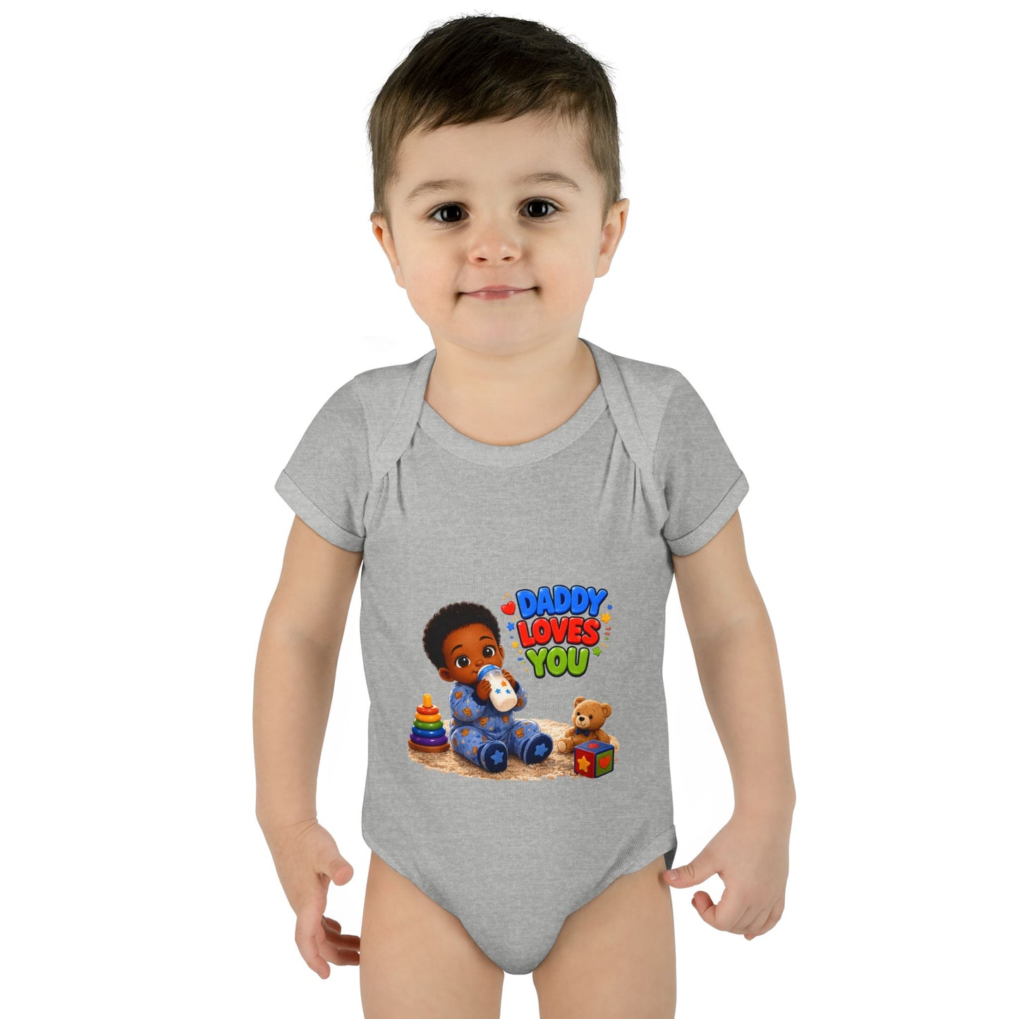Daddy Loves You Infant Bodysuit — Cute Baby Boy Onesie with Toys Graphic