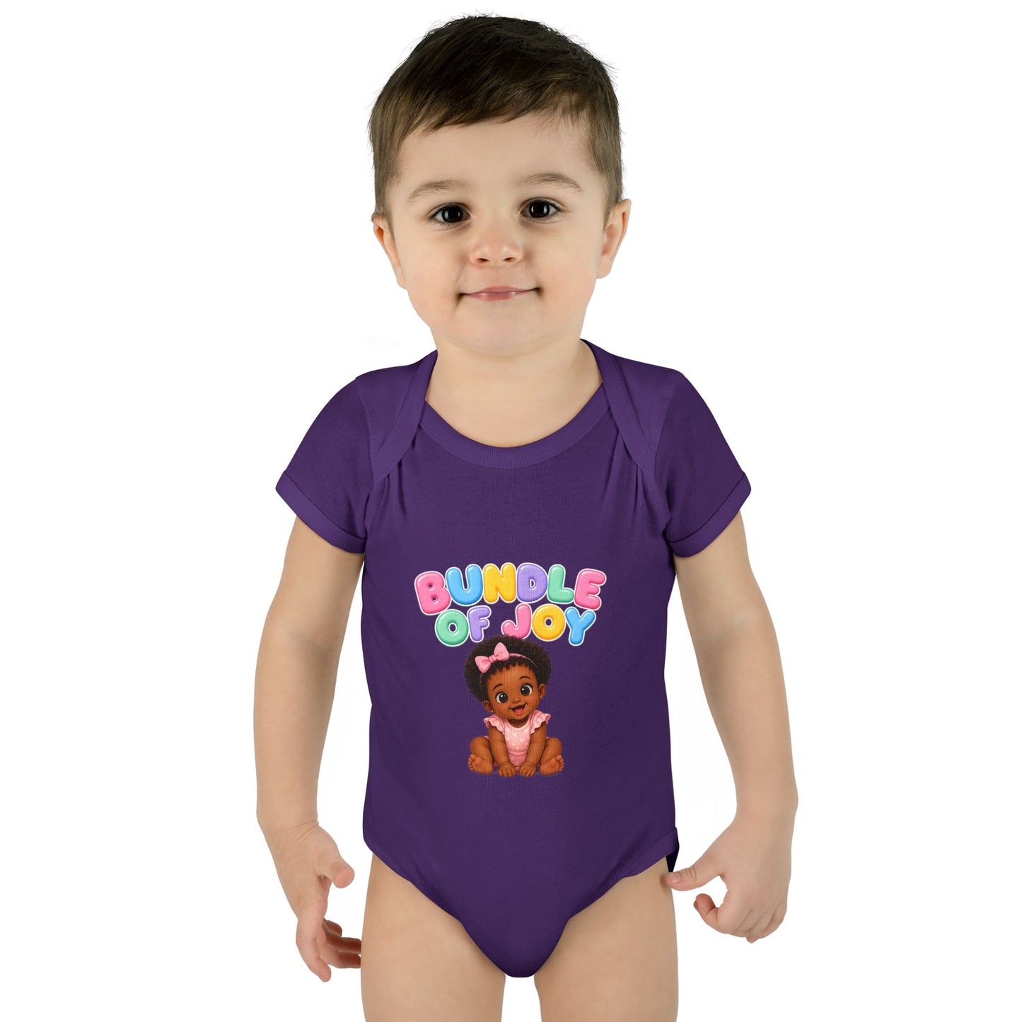 Baby Bodysuit - "Bundle of Joy" Cute African American Baby Graphic