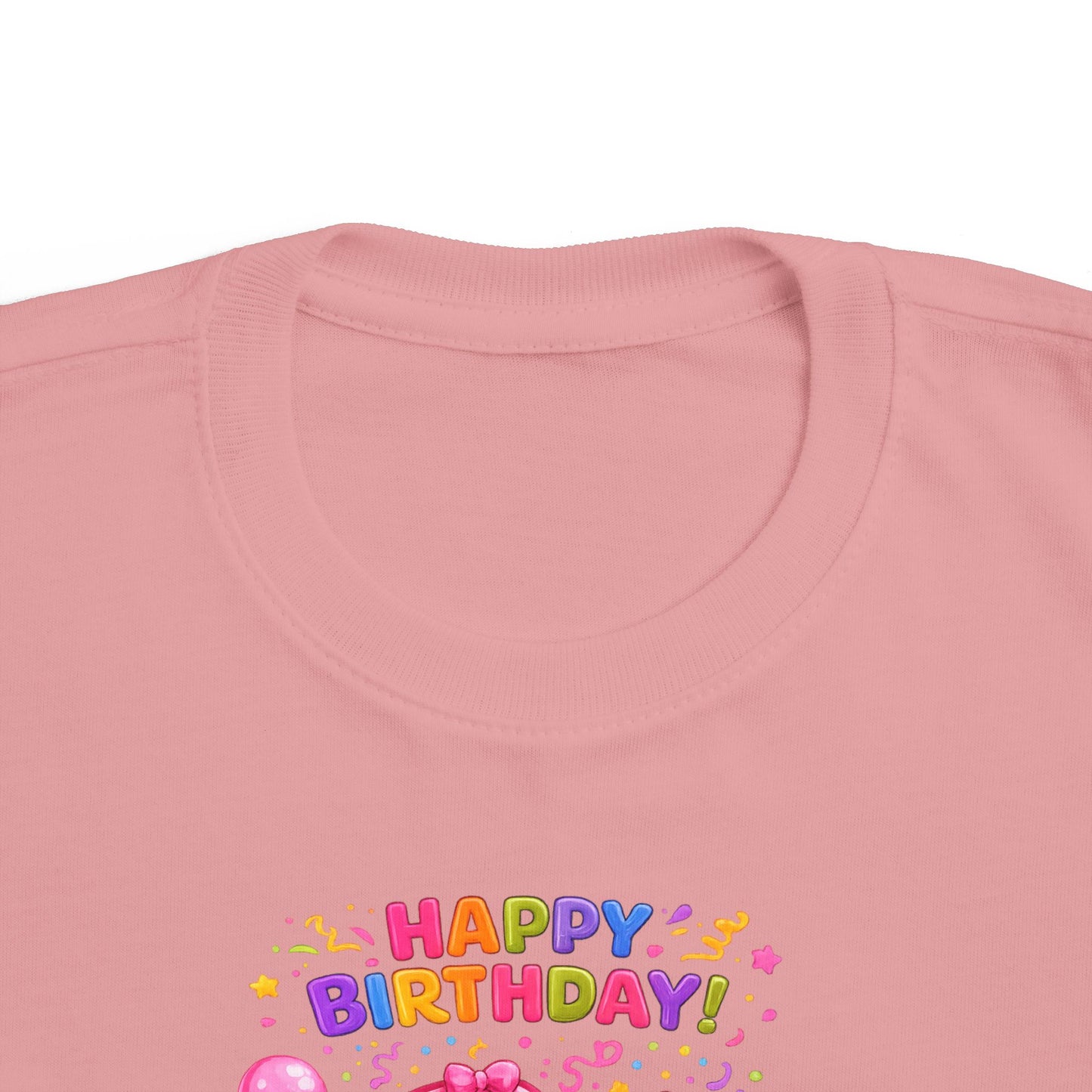 Toddler Birthday Tee — "Happy Birthday 2" Girl Balloon Party Shirt