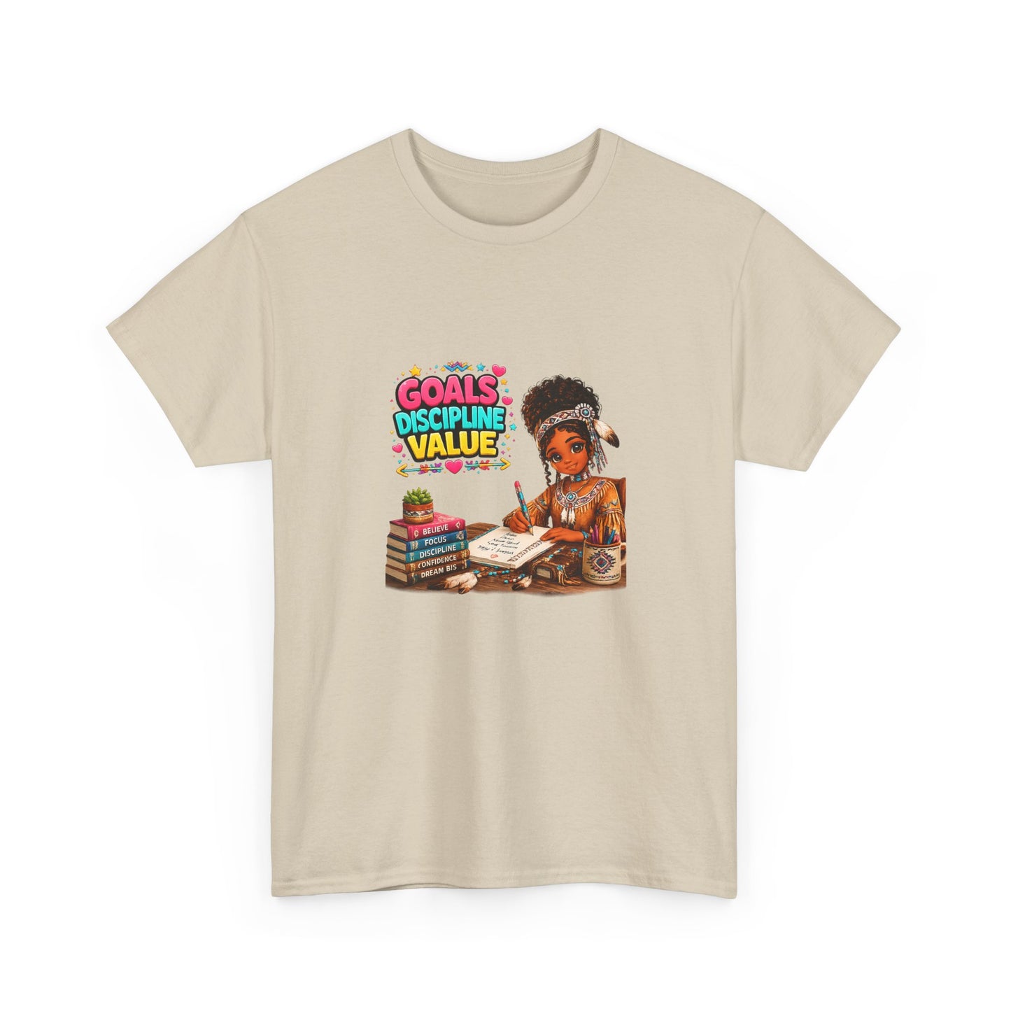 Motivational Study T-Shirt — "Goals, Discipline, Value" Graphic Tee for Students & Learners