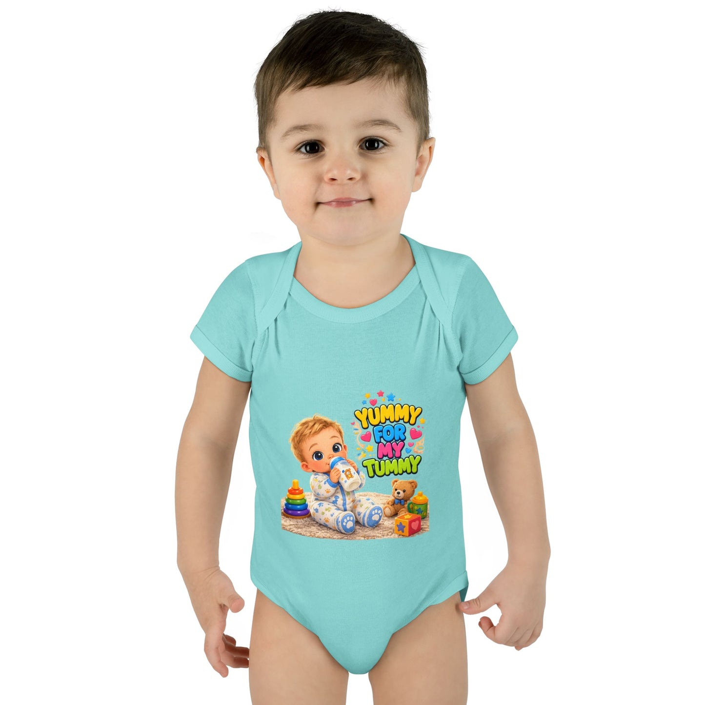 Yummy for My Tummy Baby Bodysuit — Cute Infant Feeding Onesie