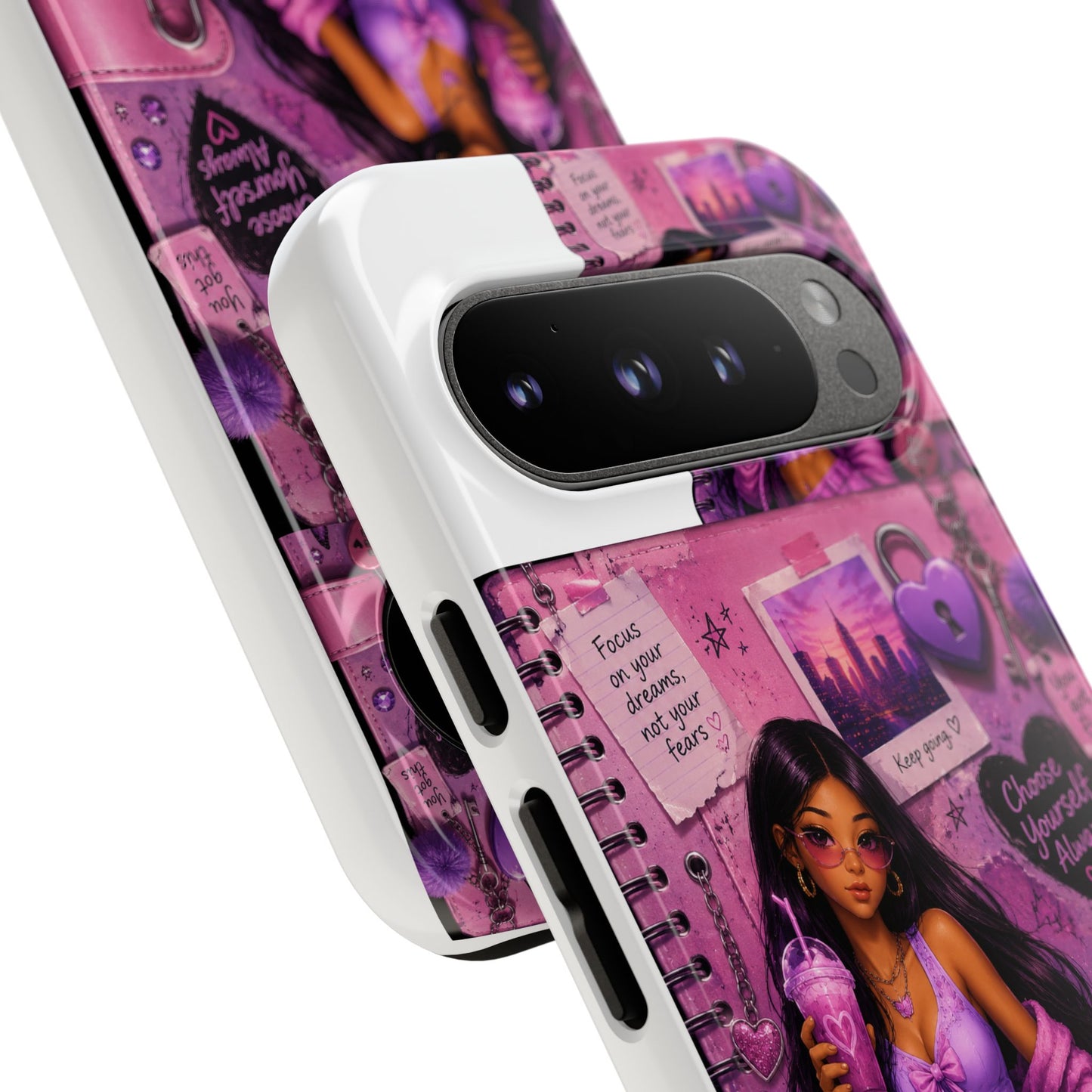 Purple Aesthetic Phone Case — Girl Collage 'Choose Yourself' Design