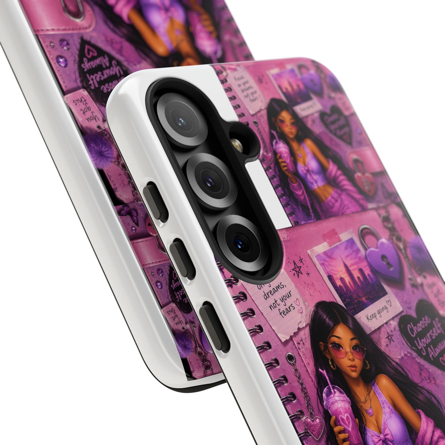 Purple Aesthetic Phone Case — Girl Collage 'Choose Yourself' Design