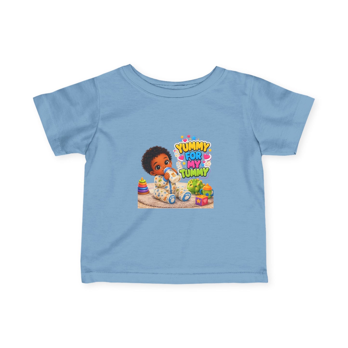 Infant Tee – "Yummy for My Tummy" Cute Baby Feeding Graphic