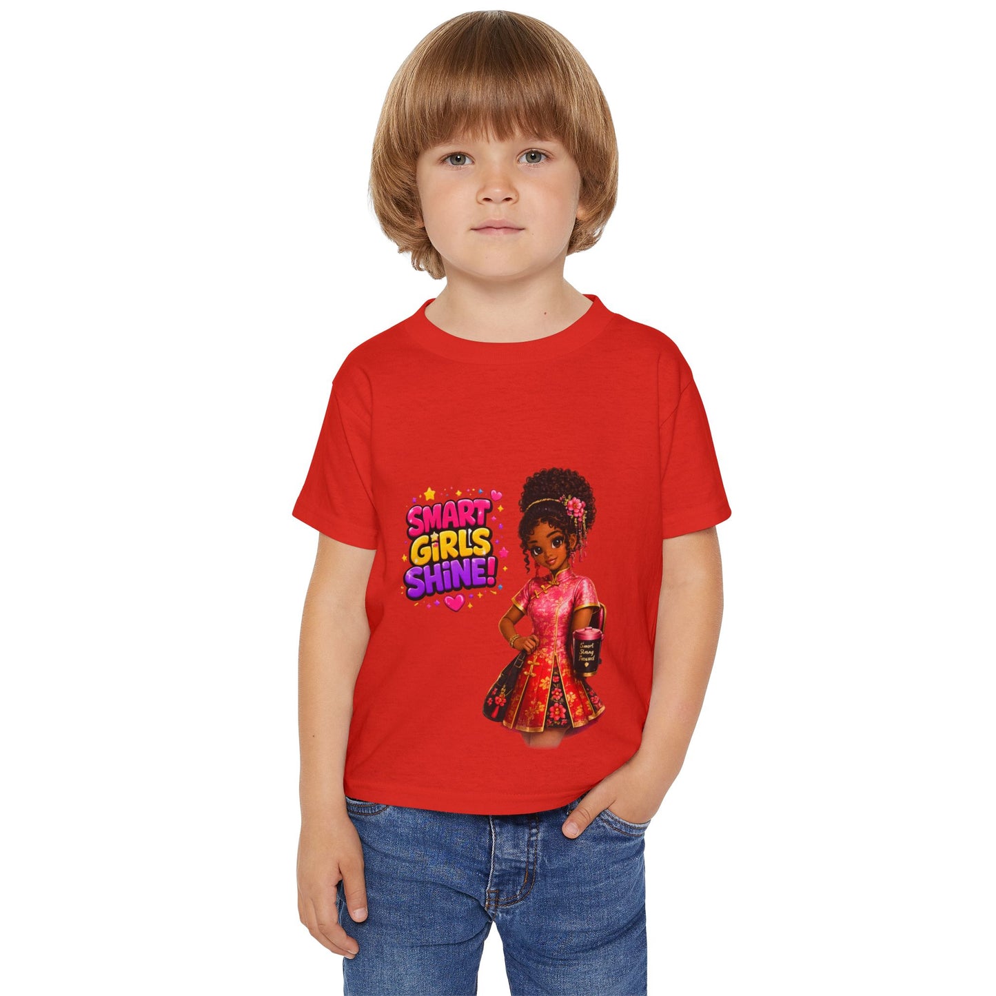Toddler T-Shirt — "Smart Girls Shine" Empowerment Tee
