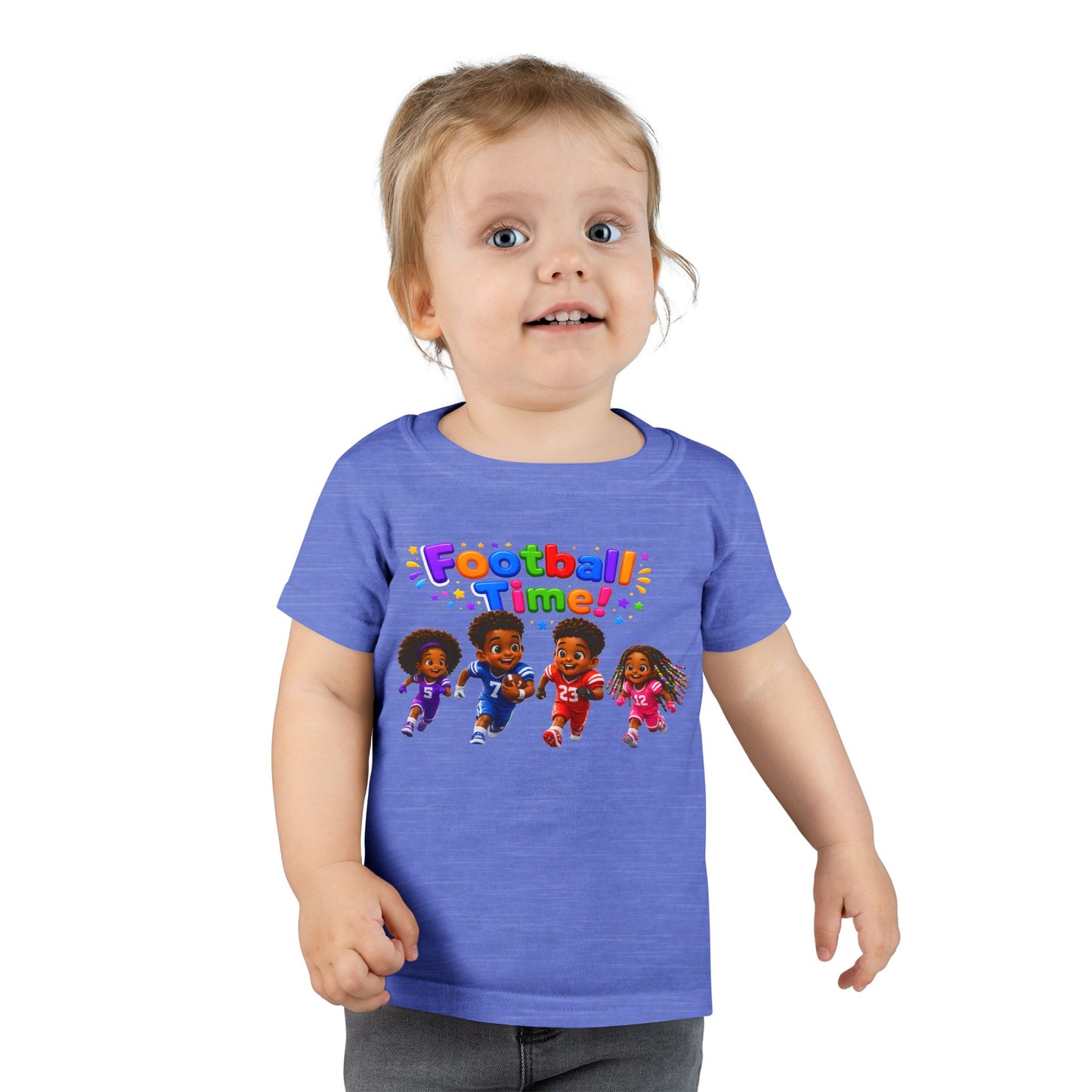 Toddler T-Shirt — "Football Time!" Cute Kids Football Players Graphic Tee