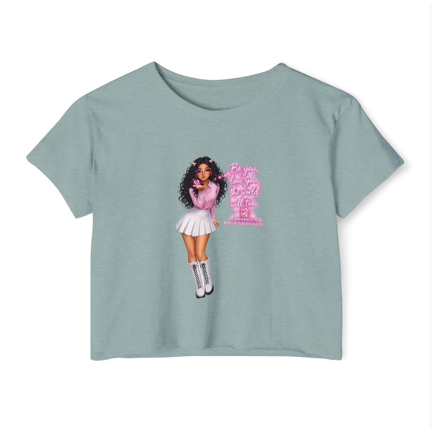 Women's Festival Crop Top — Pink Glitter Diva Graphic