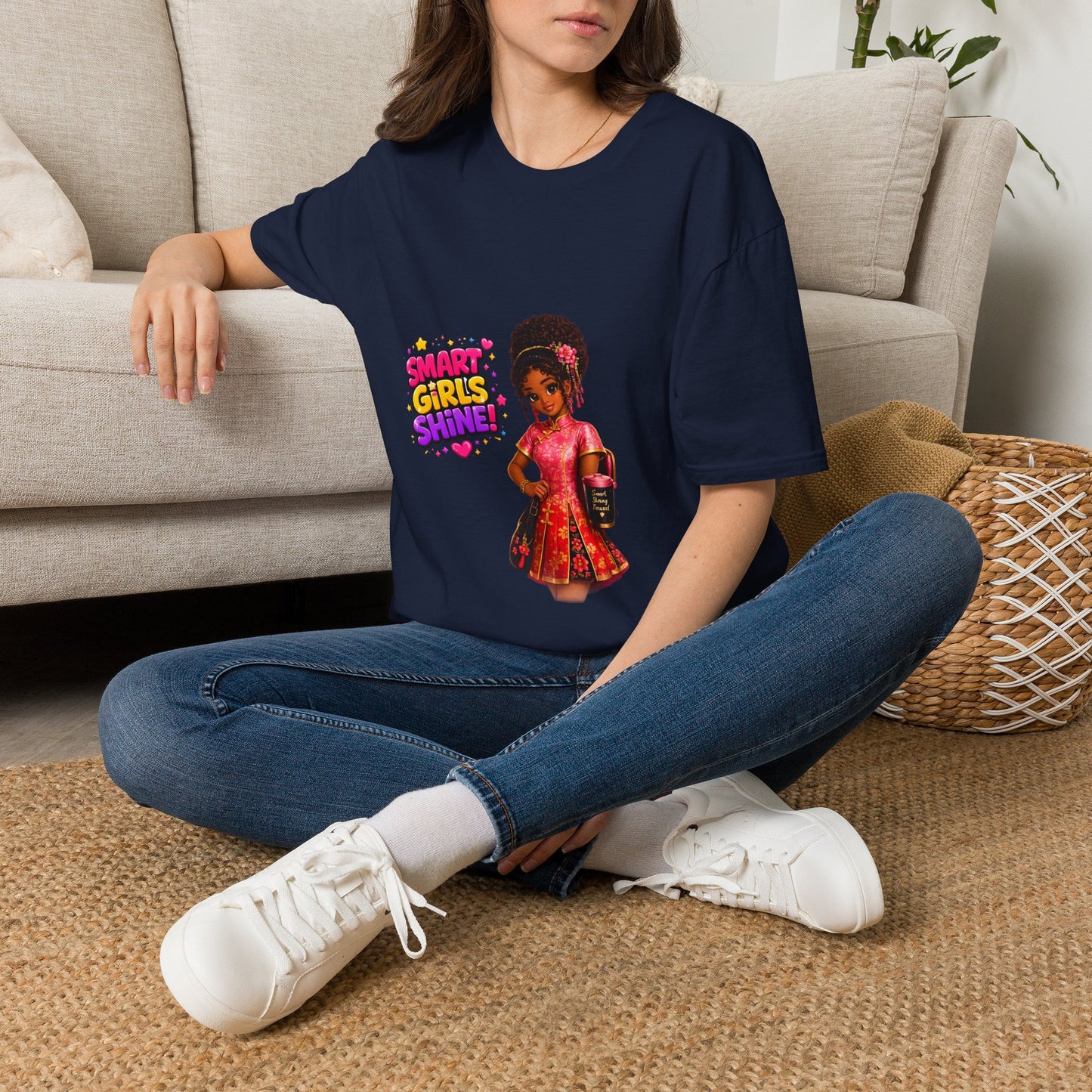 Smart Girls Shine! T-Shirt — Empowering Girl Power Graphic Tee