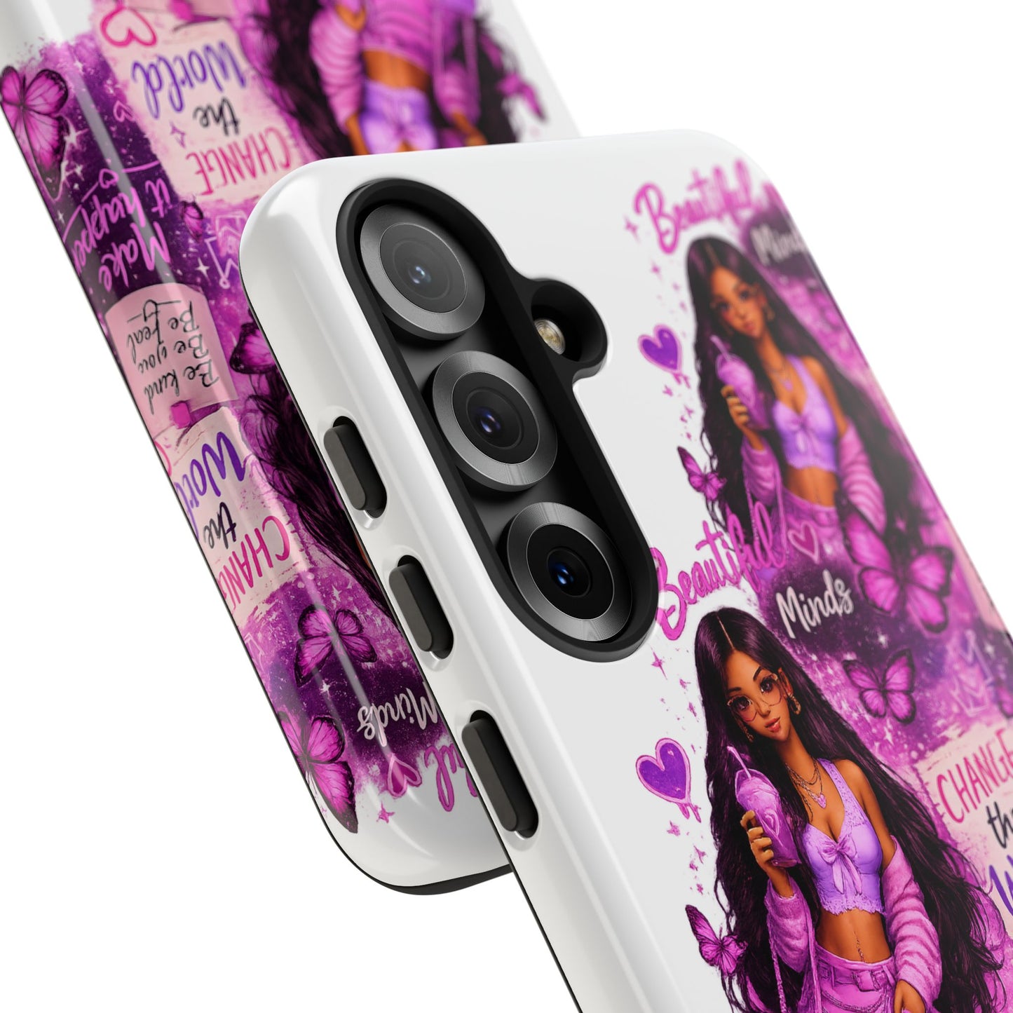 Empowered Girl Phone Case — Pink Butterfly ‘Change the World’ Design