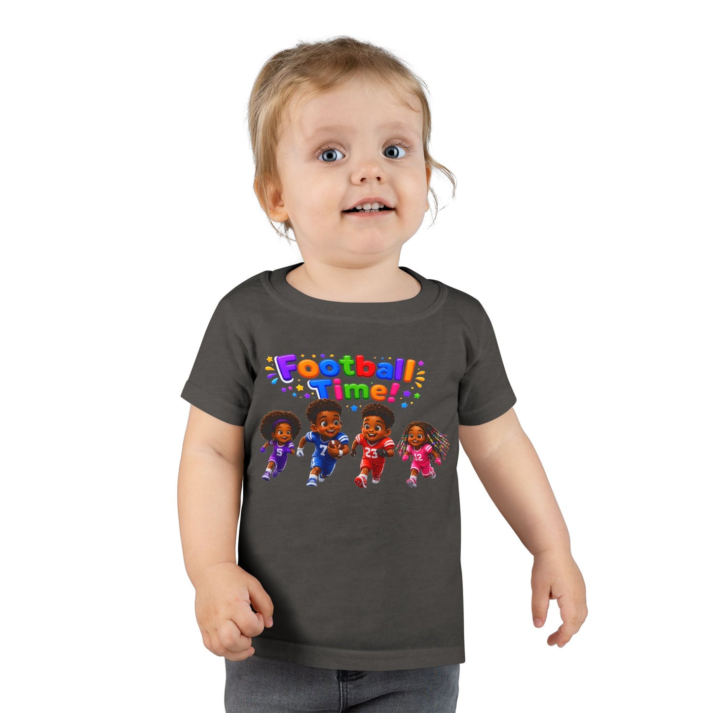 Toddler T-Shirt — "Football Time!" Cute Kids Football Players Graphic Tee