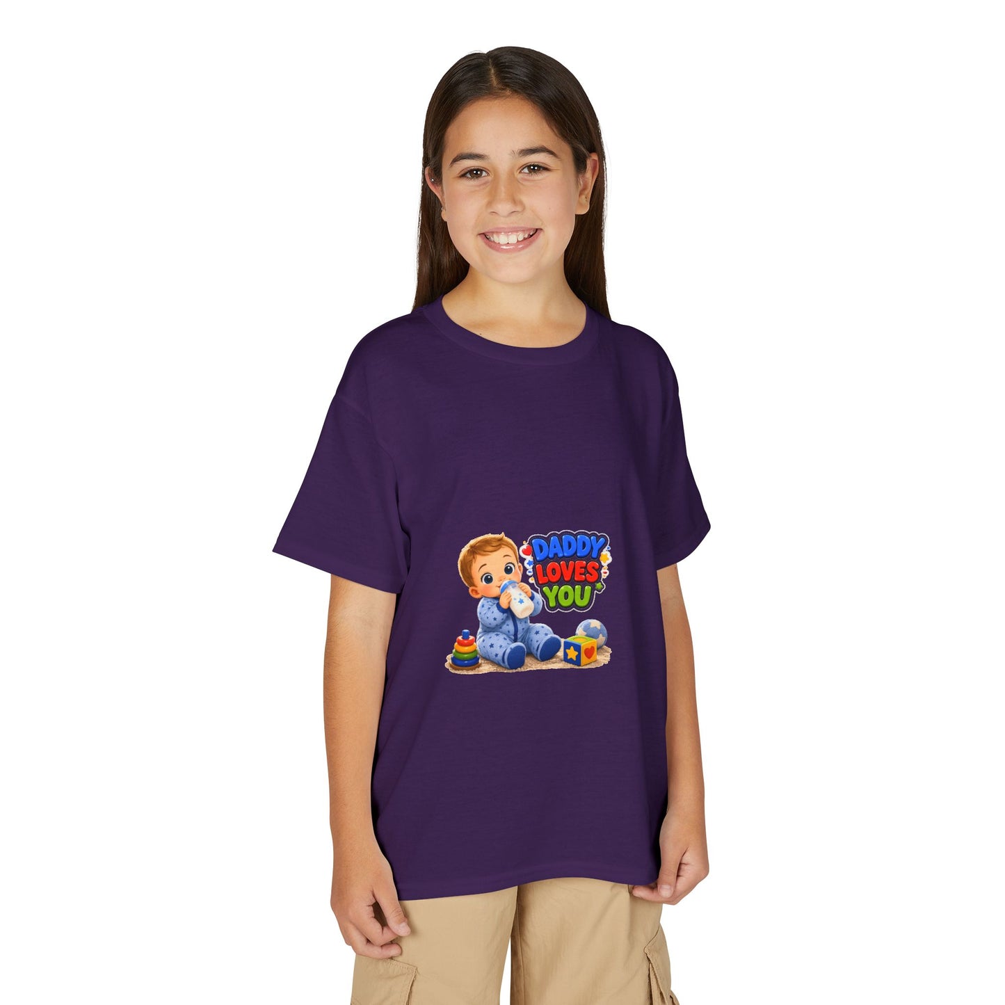 Daddy Loves You Youth T‑Shirt — Cute Baby & Toys Graphic