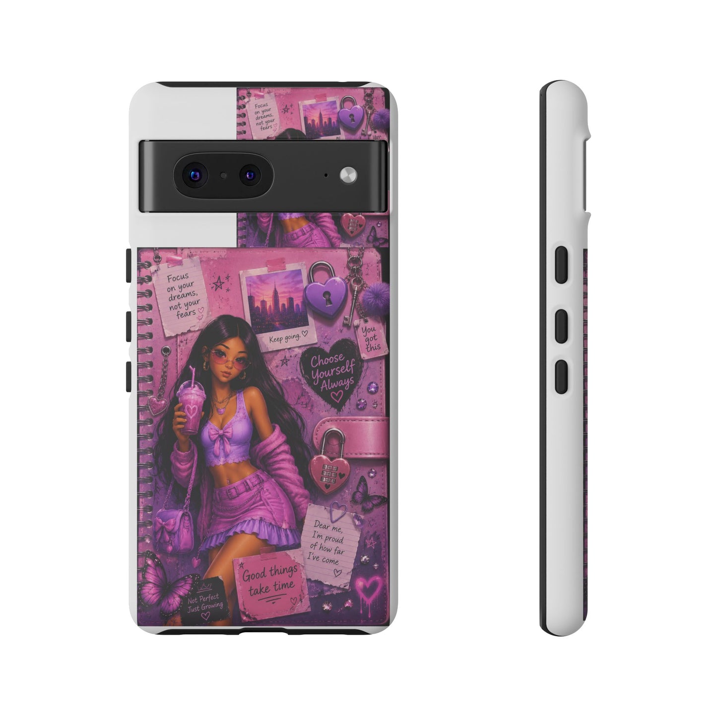 Purple Aesthetic Phone Case — Girl Collage 'Choose Yourself' Design