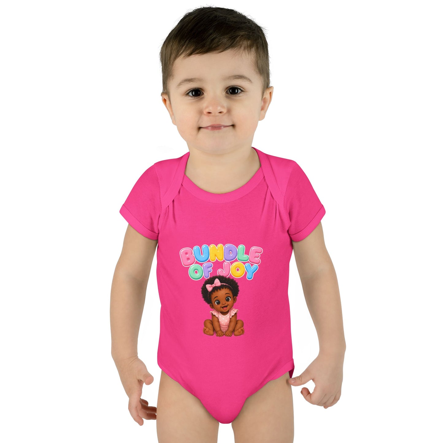Baby Bodysuit - "Bundle of Joy" Cute African American Baby Graphic