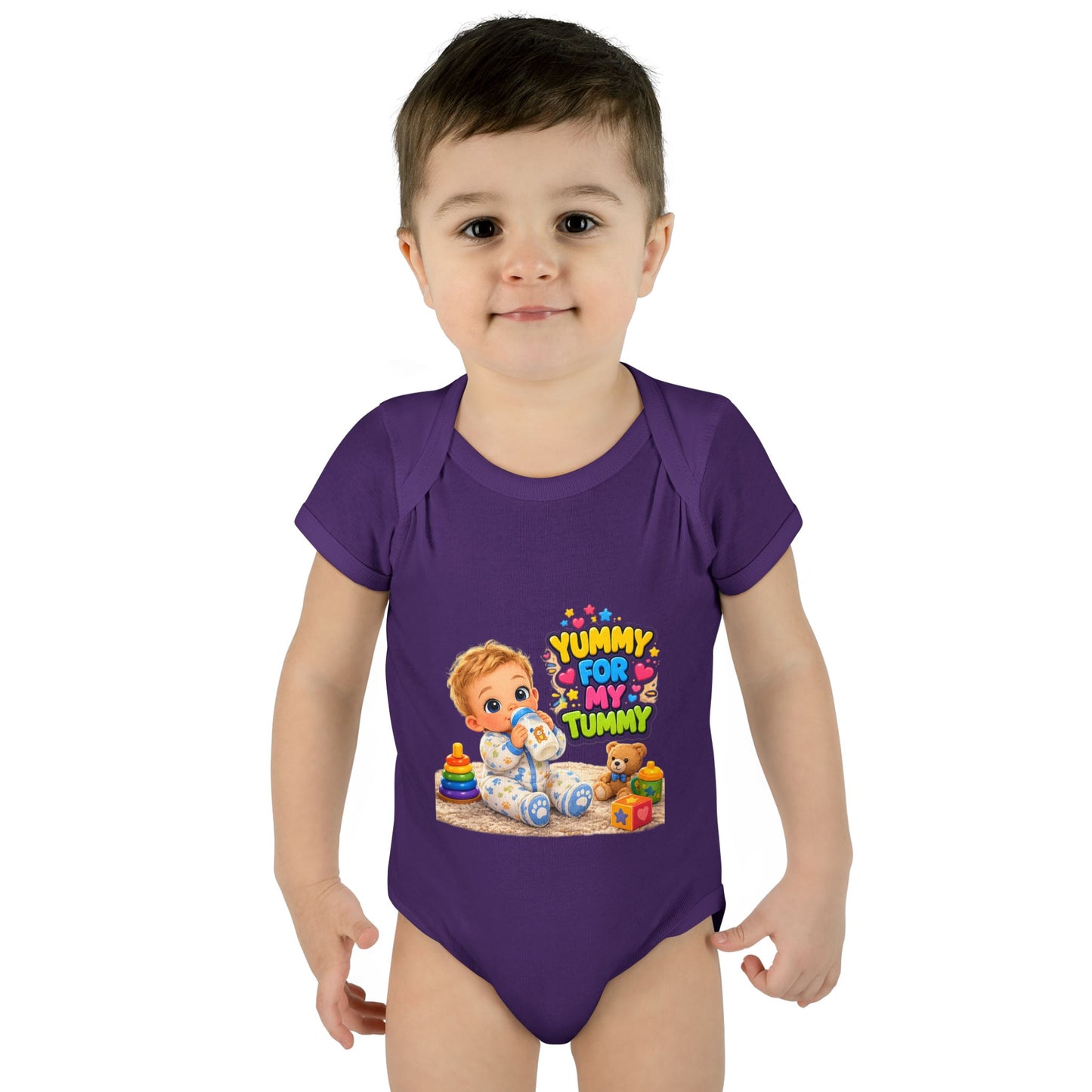 Yummy for My Tummy Baby Bodysuit — Cute Infant Feeding Onesie
