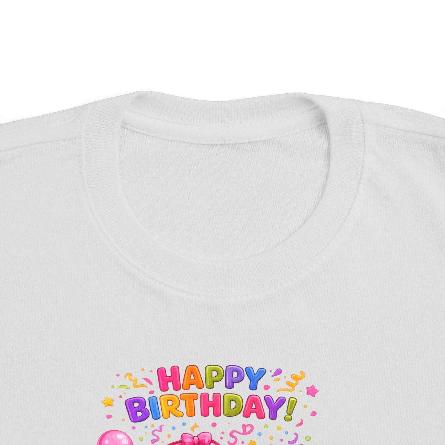 Toddler Birthday Tee — "Happy Birthday 2" Girl Balloon Party Shirt