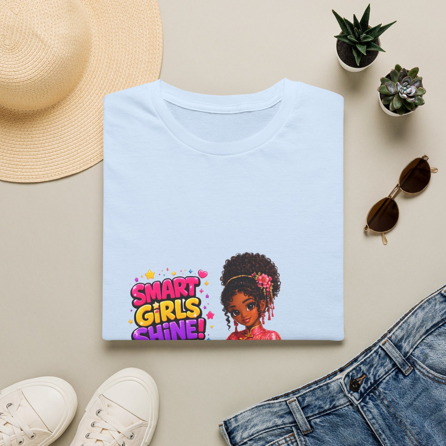 Smart Girls Shine! T-Shirt — Empowering Girl Power Graphic Tee