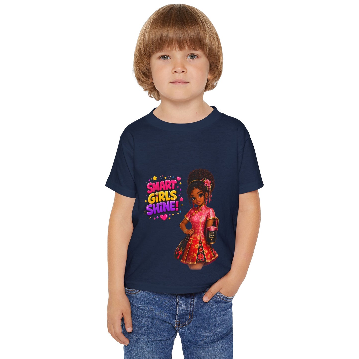Toddler T-Shirt — "Smart Girls Shine" Empowerment Tee