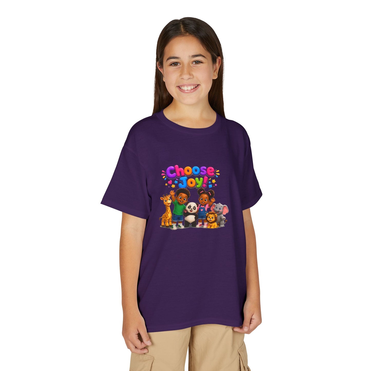Kids T-Shirt — "Choose Joy" Cute Animal Friends Graphic Tee