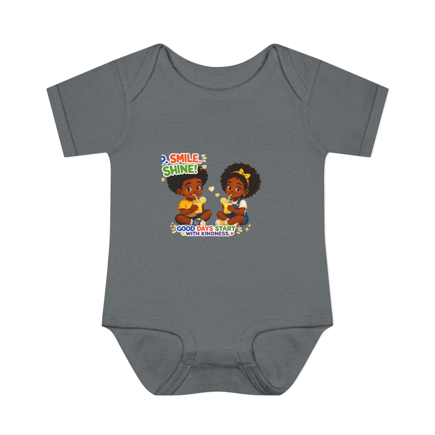 Infant Bodysuit — 'Smile Shine' Cute Baby Onesie with Positive Message