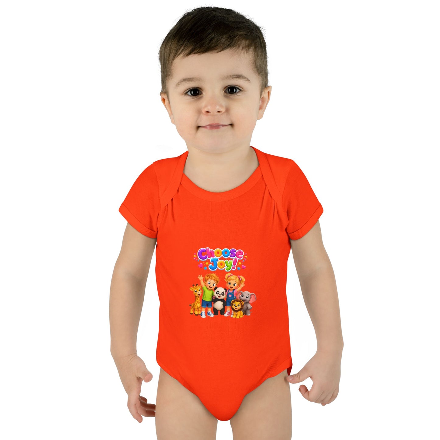 Choose Joy Baby Bodysuit — Cute Animal Crew Infant Onesie