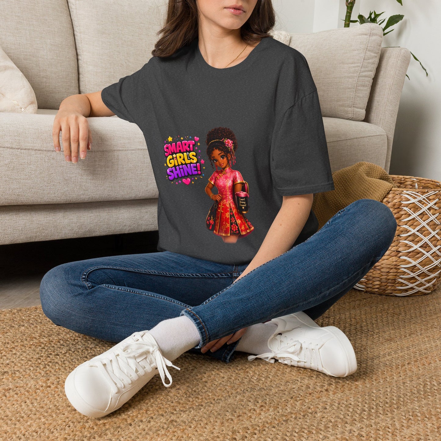 Smart Girls Shine! T-Shirt — Empowering Girl Power Graphic Tee
