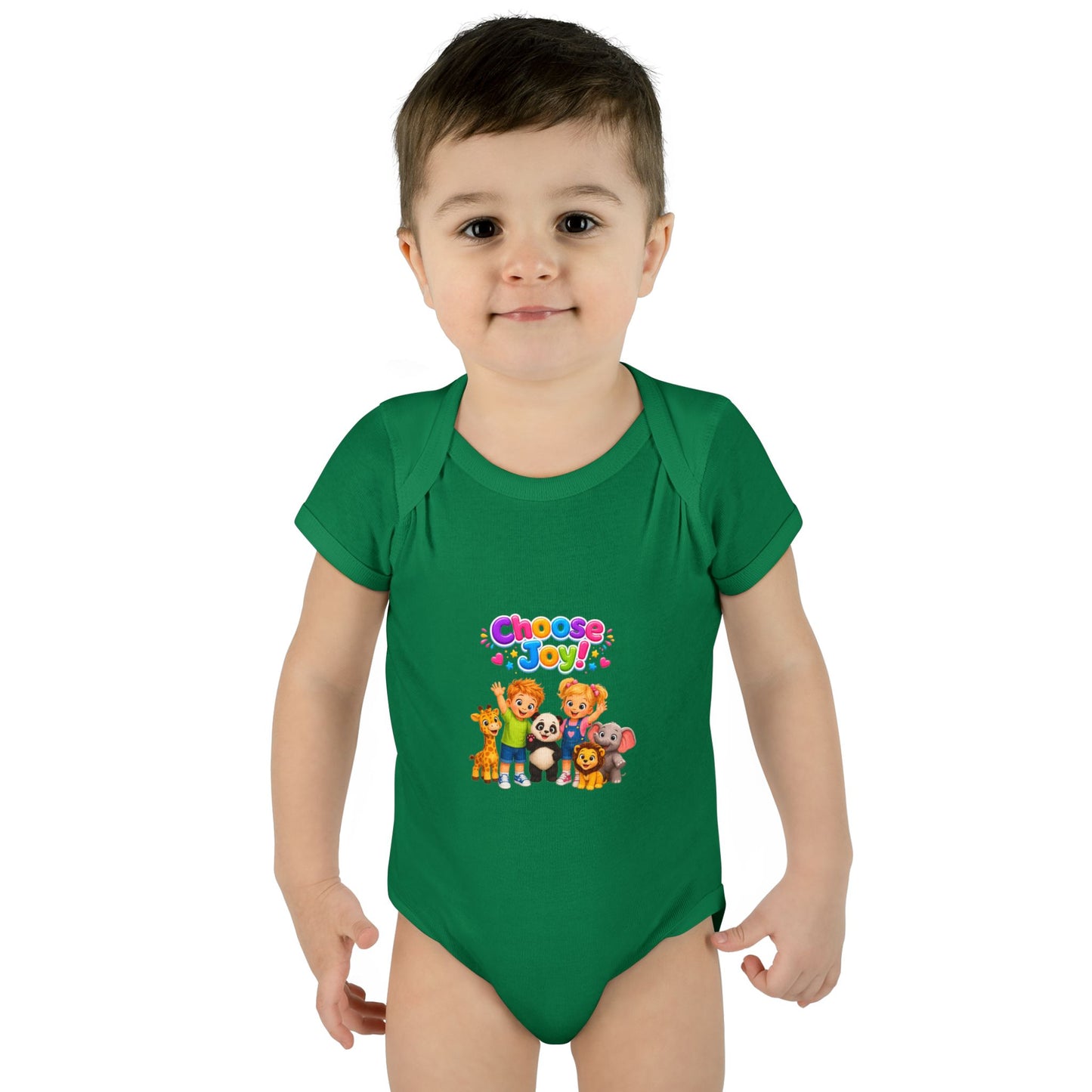Choose Joy Baby Bodysuit — Cute Animal Crew Infant Onesie