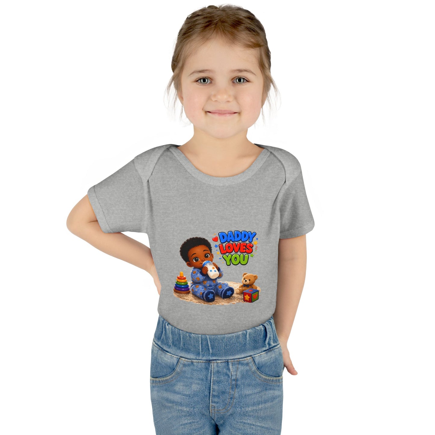 Daddy Loves You Infant Bodysuit — Cute Baby Boy Onesie with Toys Graphic