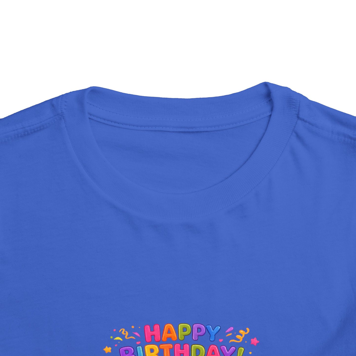 Happy 1st Birthday Toddler Tee — Cute Girl, Balloons & Cake