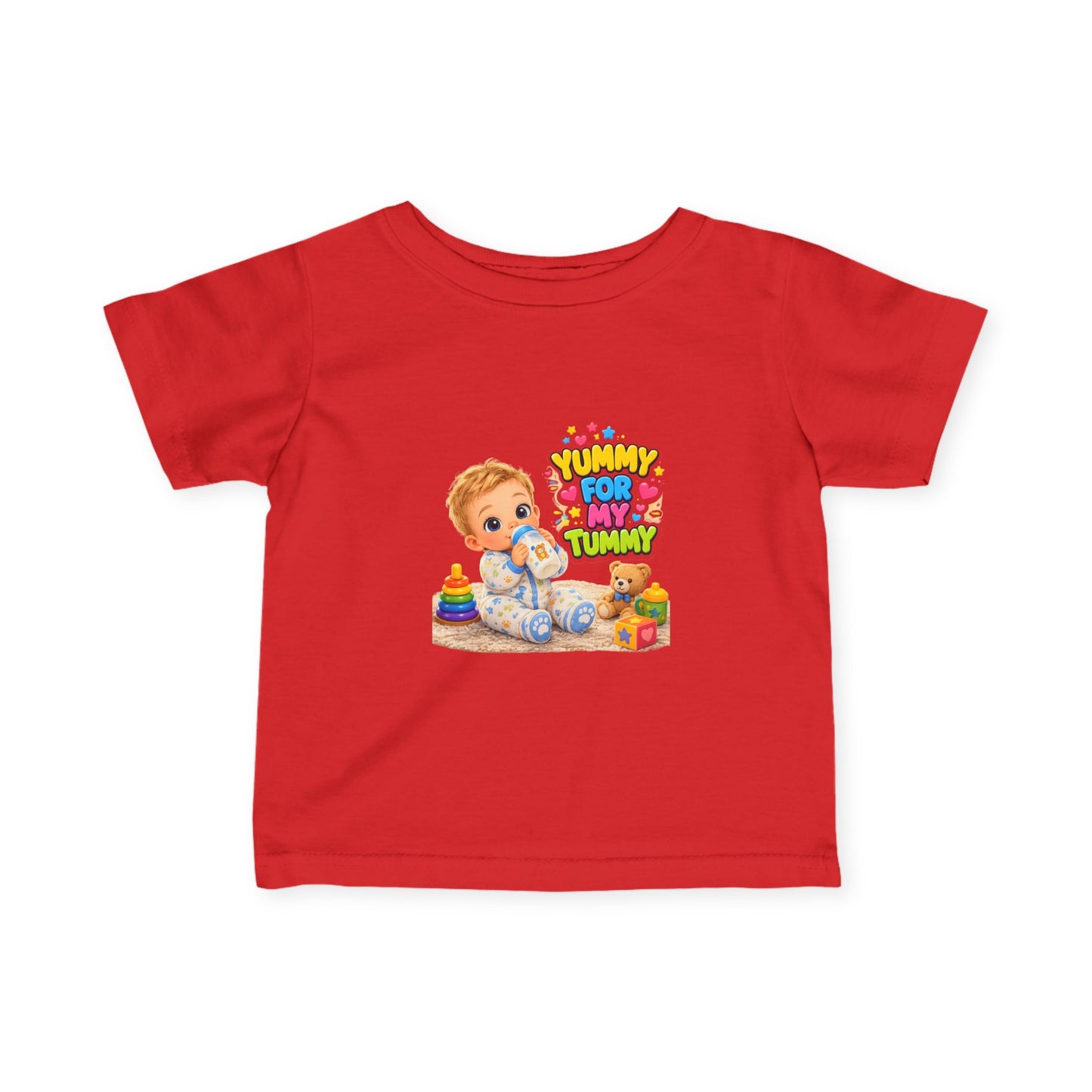 Infant Tee — Cute Baby 'Yummy For My Tummy' Feeding Graphic