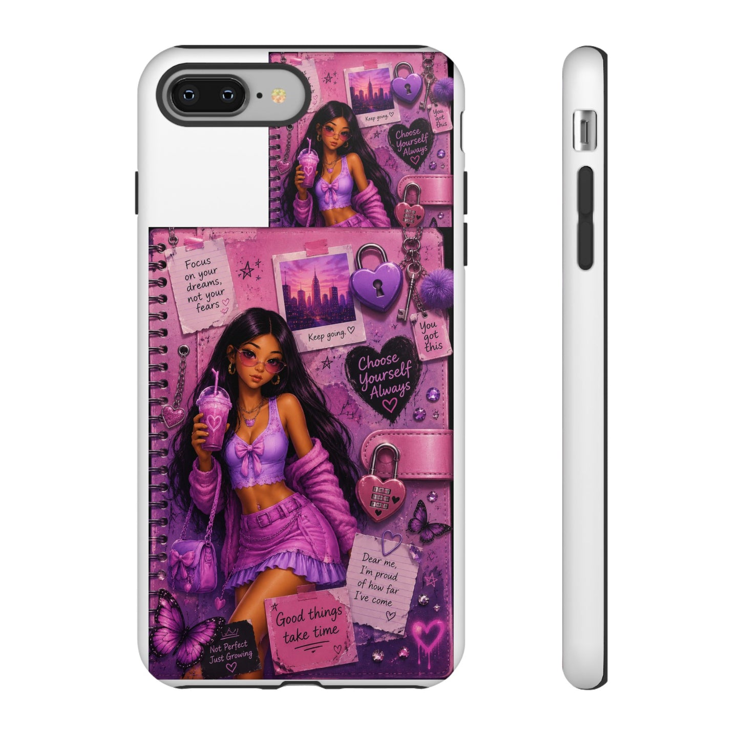 Purple Aesthetic Phone Case — Girl Collage 'Choose Yourself' Design