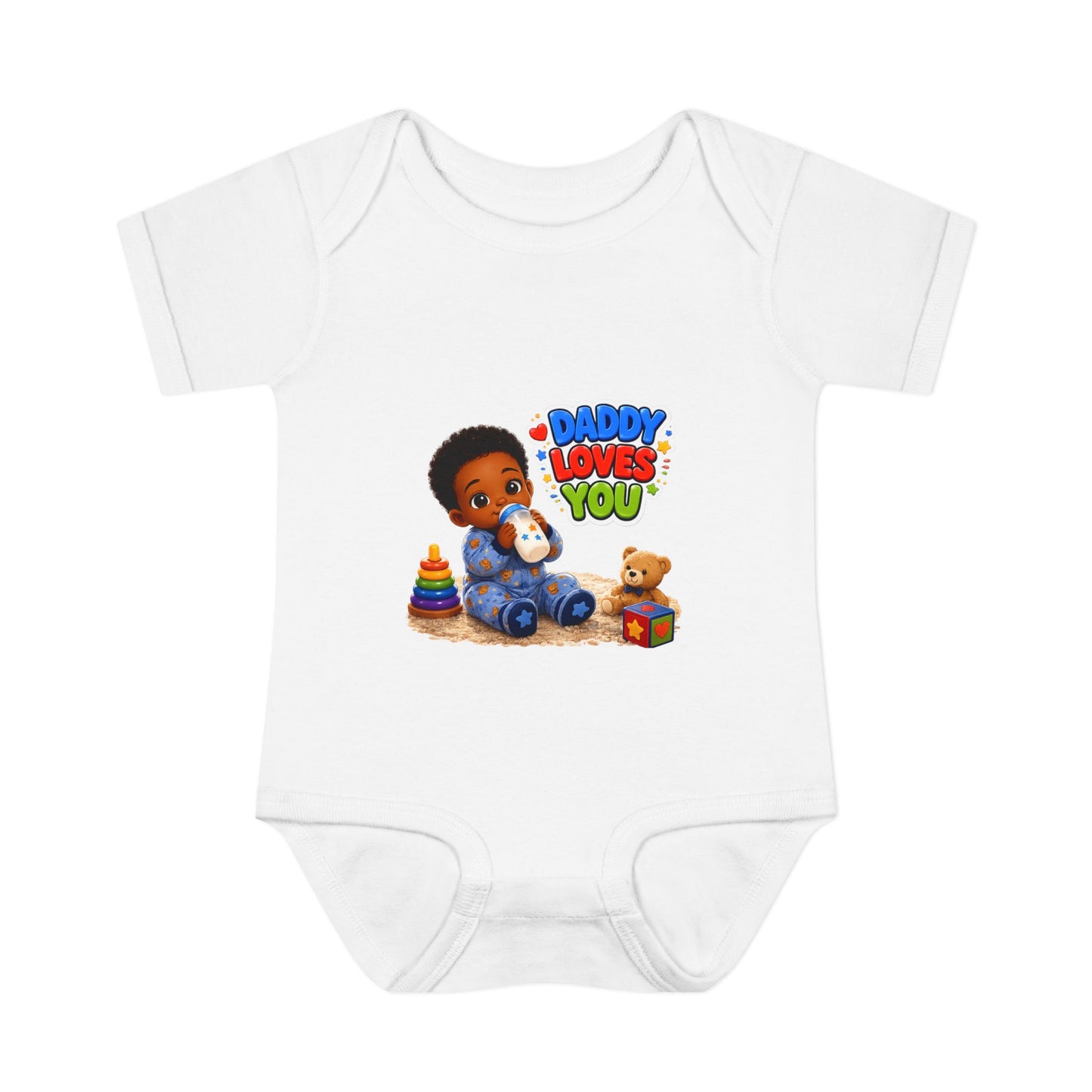 Daddy Loves You Infant Bodysuit — Cute Baby Boy Onesie with Toys Graphic