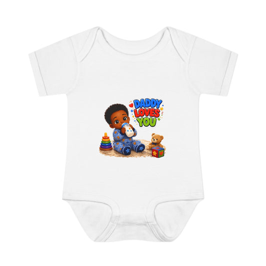 Daddy Loves You Infant Bodysuit — Cute Baby Boy Onesie with Toys Graphic