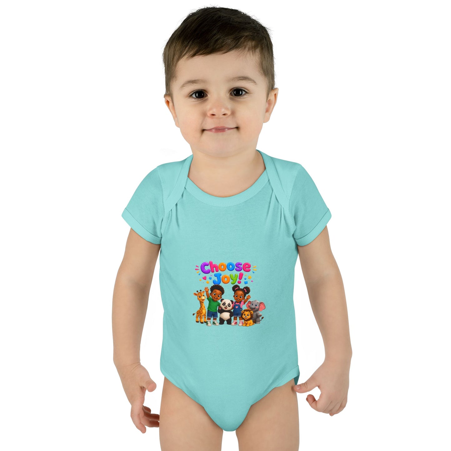 Choose Joy! Baby Bodysuit — Cute Animal Crew Infant Onesie